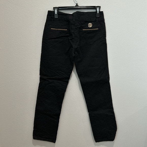 Gorgeous vintage black textured pants is golden details - Picture 4 of 6